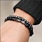 Black Matte Bracelet Micro Pave Zircon Crown, Rhinestone Ball, Dice, Lion Head Bracelet