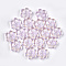 Transparent Glass Beads, AB Color Plated, Flower, Pink, 15x13.5x3.5mm, Hole: 1mm