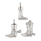 Brass Micro Pave Cubic Zirconia Pendants, Boot Charms, Rack Plating, Long-Lasting Plated, Cadmium Free & Lead Free, Platinum, 17~19x10.5~17x4.5~6mm, Hole: 1.2~4mm