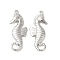 Non-Tarnish 304 Stainless Steel Pendants, Sea Horse Shape Charms, Stainless Steel Color, 30x12x3.5mm, Hole: 1mm