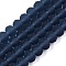 Transparent Glass Beads Strands, Faceted, Frosted, Rondelle, Marine Blue, 6x4.5mm, Hole: 1.4mm, about 80~85pcs/strand, 38~40cm