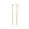 Brass Flat Head Pins, Long-lasting Plated, Cadmium Free & Lead Free, Real 18K Gold Plated, 25mm, Head: 1.7mm, Pin: 0.6mm, 22 Gauge