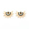 Brass Micro Pave Cubic Zirconia Pendants, Sun, Real 18K Gold Plated, 19x24.5x4mm, Hole: 1.4mm