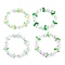 Imitation Pearl & Tulip Flower Glass Beaded Stretch Bracelet, Mixed Color, Inner Diameter: 2 inch(5~5.2cm)