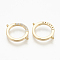 Brass Micro Pave Cubic Zirconia Links, Clear, Ring, Nickel Free, Real 18K Gold Plated, 14x11x1.5mm, Hole: 1mm