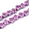 Handmade Porcelain Bead Strands, Plum Blossom, Bright Glazed Porcelain, Medium Orchid, 10.5~11x11~11.5x7.5~8mm, Hole: 1.8~2mm, about 32pcs/strand, 13.19 inch(33.5cm)