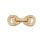 Brass Micro Pave Clear Cubic Zirconia Fold Over Clasps, Cadmium Free & Nickel Free & Lead Free, Horseshoe, Real 18K Gold Plated, 23x9x3~4.5mm, Hole: 2.5x0.8mm