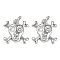 Brass Micro Pave Clear Cubic Zirconia Pendants, Cadmium Free & Lead Free, Skull Charms, with Jump Ring, Platinum, 13.5x13x2mm, Hole: 3mm