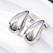 Teardrop Brass Stud Earrings, Rack Plating, Long-Lasting Plated, Lead Free & Cadmium Free, Platinum, 20.5x11.5mm