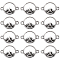 120Pcs Tibetan Style Alloy Connector Charms, Ring Links with Mountain, Antique Silver, 11x16~16.5x2.5~3mm, Hole: 1.6mm