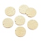 Ion Plating(IP) 304 Stainless Steel Pendants, Textured, Flat Round, Golden, 25x1mm, Hole: 1.4mm