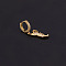 Brass Micro Pave Clear Cubic Zirconia Hoop Earrings, Golden, 8mm