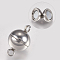 Tarnish Resistant 304 Stainless Steel Magnetic Clasps, Stainless Steel Color, 18x10mm, Hole: 2.5mm