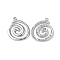 Non-Tarnish 304 Stainless Steel Pendants, Vortex Charm, Stainless Steel Color, 23x19.5x2mm, Hole: 1.8mm