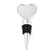 Alloy Wine Bottle Stopper Cabochon Settings, DIY Blank Bezel Tray with Silicone, Heart, Tray: 34x37mm, 103x42.5x20.5mm