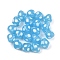 Handmade Lampwork Beads, Bicone with Polka Dot, Deep Sky Blue, 12.5~13x11mm, Hole: 1.8mm