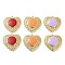 Brass Micro Pave Clear Cubic Zirconia Pendants, with Enamel, Real 18K Gold Plated, Heart Charm, Mixed Color, 20x20x4mm, Hole: 1.6mm