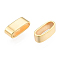 Brass Slide Charms/Slider Beads, For Leather Cord Bracelets Making, Nickel Free, Oval, Real 18K Gold Plated, 9x3.5x3.5mm, Hole: 2.5x7mm