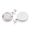 Brass Pendants, Cadmium Free & Nickel Free & Lead Free, Twelve Constellations, Flat Round, Platinum, 24x20.5x2mm, Hole: 3.5x7mm