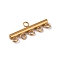 304 Stainless Steel Chandelier Component Links, 6 Loop Connector, Golden, 9x25x2.5mm, Hole: 2mm