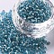 8/0 Glass Seed Beads, Silver Lined Round Hole, Round, Pale Turquoise, 3mm, Hole: 1mm, about 10000 beads/pound