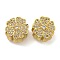 Rack Plating Brass Micro Pave Cubic Zirconia Beads, Long-Lasting Plated, Cadmium Free & Lead Free, Clover, Real 18K Gold Plated, 11x11x10mm, Hole: 4.5mm