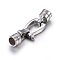 Tarnish Resistant 304 Stainless Steel Clasps, Stainless Steel Color, 39x13x8mm, Hole: 6mm
