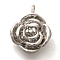 Anti-Tarnish 304 Stainless Steel Pendants, Flower Charm, Stainless Steel Color, 18.5x14.5x6mm, Hole: 2mm