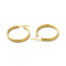 201 Stainless Steel Grooved Hoop Earrings with 304 Stainless Steel Pins for Women, Golden, 19x22x3.5mm, Pin: 0.6mm