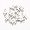 Tarnish Resistant 201 Stainless Steel Tiny Cross Charms, Stainless Steel Color, 12x7x1mm, Hole: 1.6mm