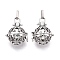 Rack Plating Brass Cage Pendants, Nickel Free, For Chime Ball Pendant Necklaces Making, Hollow Round, Antique Silver, 28x26x22mm, Hole: 3x6mm, inner measure: 18mm