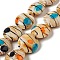 Handmade Lampwork Beads Strand, Flat Round with Flower, Sandy Brown, 20x10mm, Hole: 1.2mm, about 18pcs/strand, 13.78 inch(35cm)
