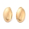 304 Stainless Steel Stud Earrings, Oval, Real 14K Gold Plated, 22x13.5mm