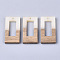 Resin & Walnut Wood Pendants, Rectangle, Antique White, 38x19.5x4mm, Hole: 2mm