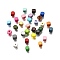 Spray Painted Wooden Beads, Square, Mixed Color, 6x6x6mm, Hole: 1.6~2mm