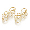 Brass Filigree Joiners Links, Nickel Free, Real 18K Gold Plated, 20.5x13x2mm, Hole: 1mm
