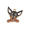 Animal Puppy Alloy Enamel Pendants, Golden, Chihuahua Charm, Saddle Brown, 22.5x21x1mm, Hole: 1.6mm