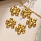 304 Stainless Steel Pendants, Flower Charm, Real 18K Gold Plated, 27x24.5x4.5mm, Hole: 1.6mm