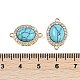 Синтетические бирюзовые овальные подвески-коннекторы KK-U043-50G-03-3