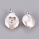 Подвески из натурального пресноводного жемчуга PEAR-F008-55P-2
