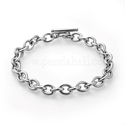Браслеты-цепочки из нержавеющей стали 304 BJEW-G618-04P-B