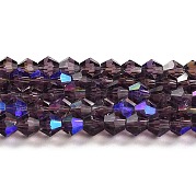 Прозрачные стеклянные бусины гальваническим пряди GLAA-F029-3mm-D04