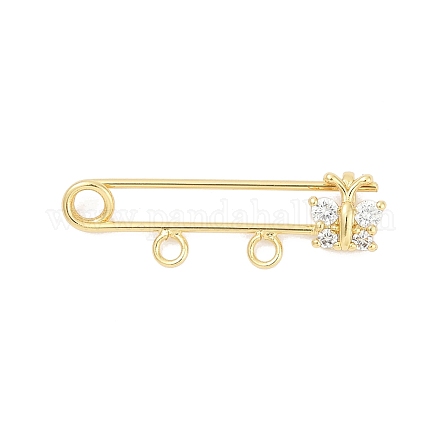 Латунь микро проложить кубического циркония фурнитуры брошки KK-H203-10G-1