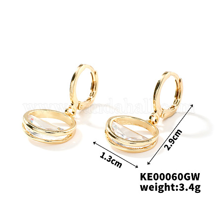 Модные женские серьги-кольца из латуни с кубическим цирконием GD5686-1-1