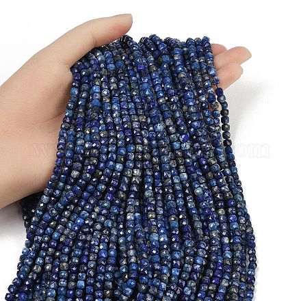 Нитки бусины из натурального ляписа-лазури G-RM2025-D52-4x4mm-B-1
