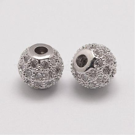 Латунные микро проложить кубического циркония бусы ZIRC-E110-03P-1