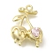 Alloy Rhinestone Pandants, Cherry Charms, Rosaline, 23x16x7.5mm, Hole: 1.7mm