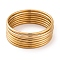7Pcs PVD Vacuum Plating 304 Stainless Steel Bangles Set for Women, Golden, 2mm, Inner Diameter: 2-1/2 inch(6.5cm)
