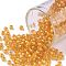 TOHO Round Seed Beads, Japanese Seed Beads, (950) Inside Color Jonquil/Burnt Orange Lined, 8/0, 3mm, Hole: 1mm, about 1110pcs/50g