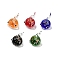 Handmade Lampwork Beads, Pufferfish, Mixed Color, 16~17x27~28x19~21mm, Hole: 1.1mm
